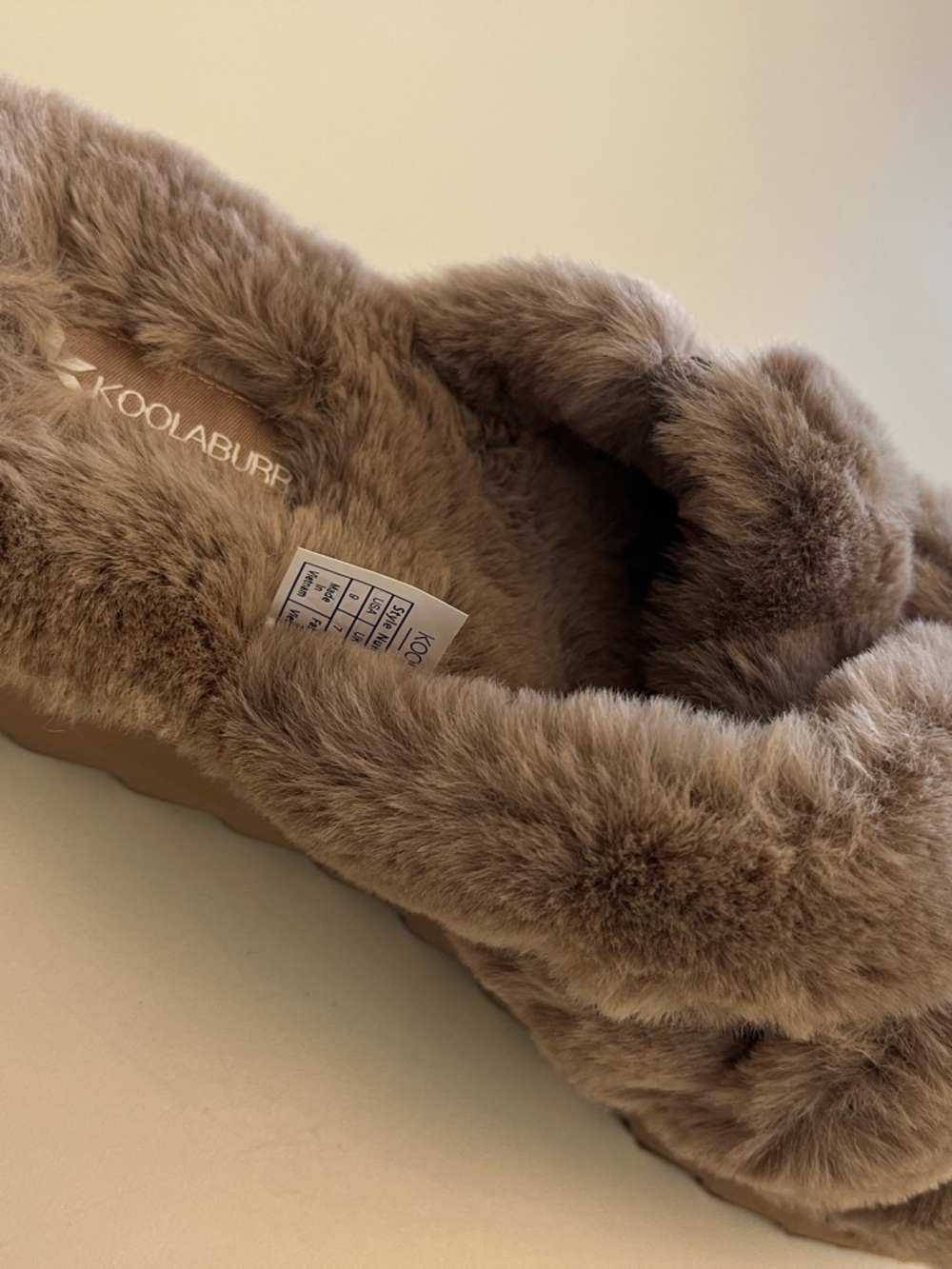 Koolaburra by Ugg Faux Fur Slide Slippers - Taupe - Picture 2 of 3